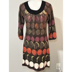 ARYEH ANTHROPOLOGIE Designer Shift Dress Geometric Multicolor w/ Scoop Neck Sz M